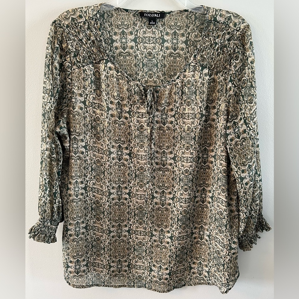 Roz & Ali Women’s 3/4 Sleeve Blouse